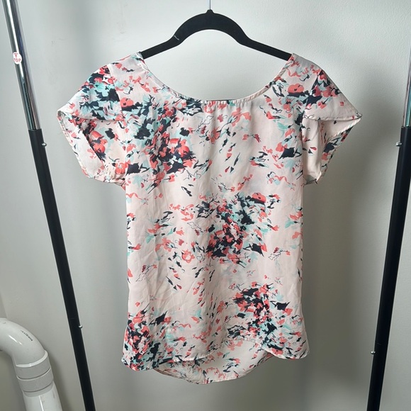 Japna Pink Flutter Sleeve Short Sleeve Blouse Size Medium - Picture 1 of 7